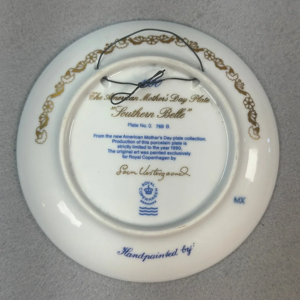 Grandmillennial Royal Copenhagen 1990 Southern Belle Mothers Day Plate Denmark
